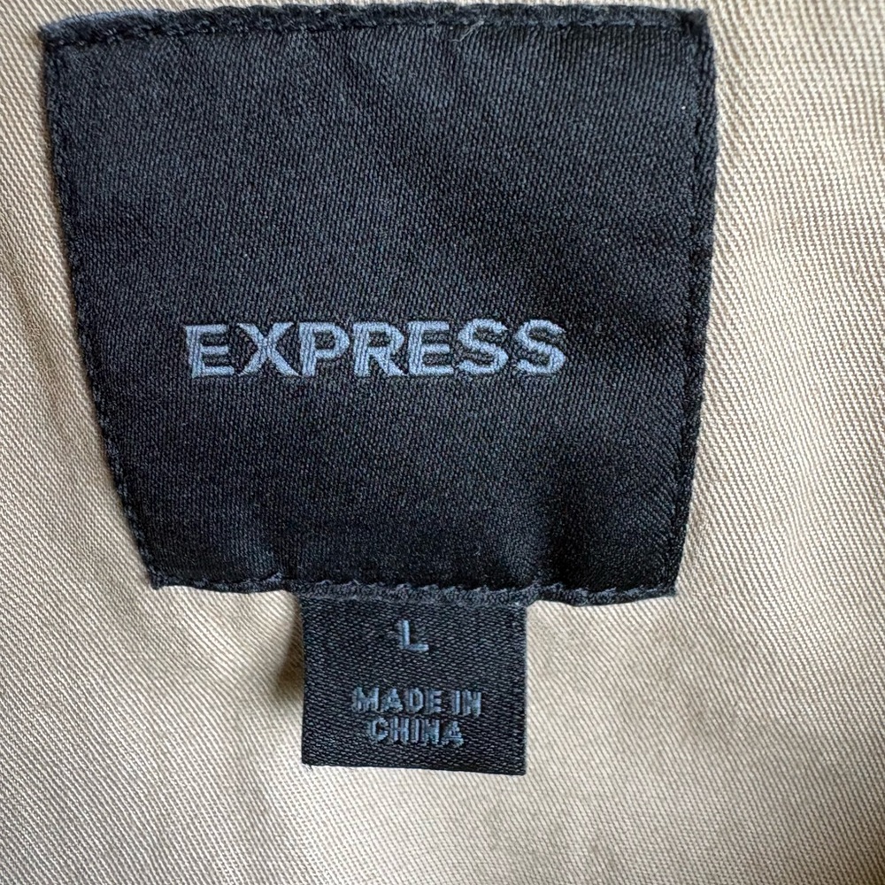 Vintage Brown Bomber Motto Leather Jacket Express Large Distressed Finish 90s. - Picture 14 of 16